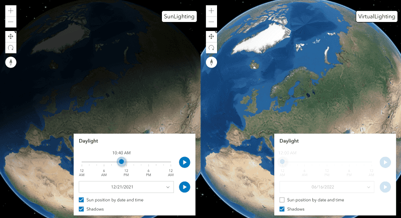 Virtual Light in Daylight widget