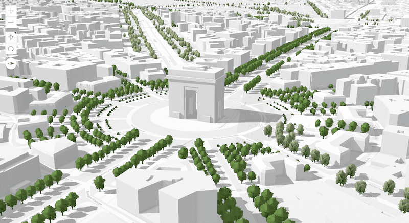 OSM buildings and trees