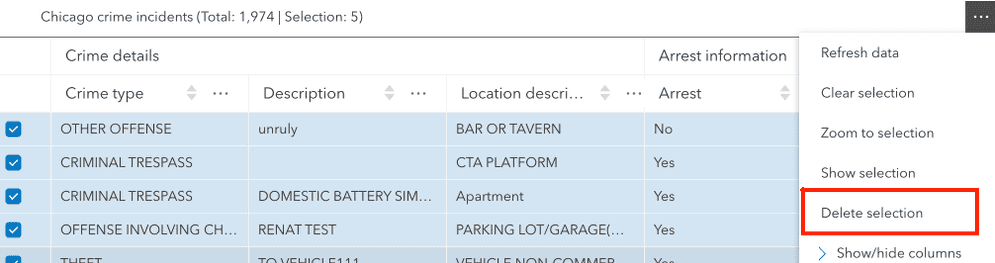 table delete rows